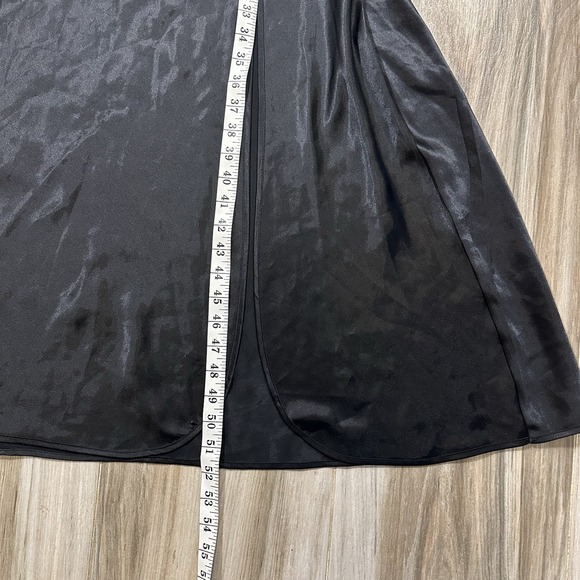 VTG Victoria Secret Satin Dress Womens Small Black Maxi Slip Dress Y2K Lace Trim - Picture 8 of 10